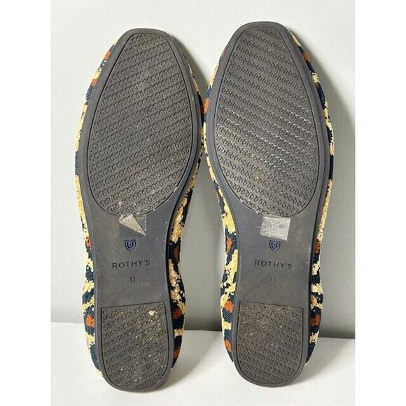 Rothy's The Square Big Cat Ballet Flats Slip On Animal Print Tan Womens Size 11 - Picture 10 of 10